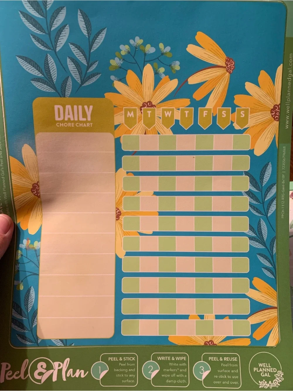 Floral Morning, Daily & Evening “Peel & Plan” Chore/Schedule Chart set